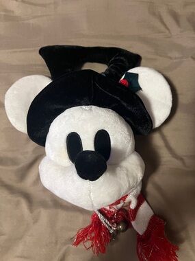 Disney White and Black Mickey Mouse Holiday Plush Door Hanger
